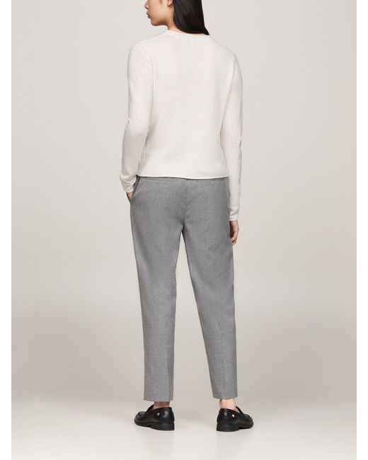 Tommy Hilfiger White Pure Crew Neck Jumper