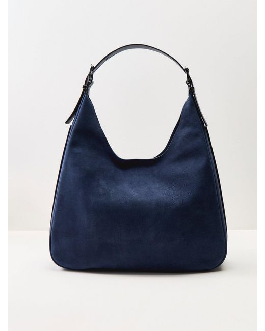 Michael Kors Blue Nolita Suede Large Hobo Bag