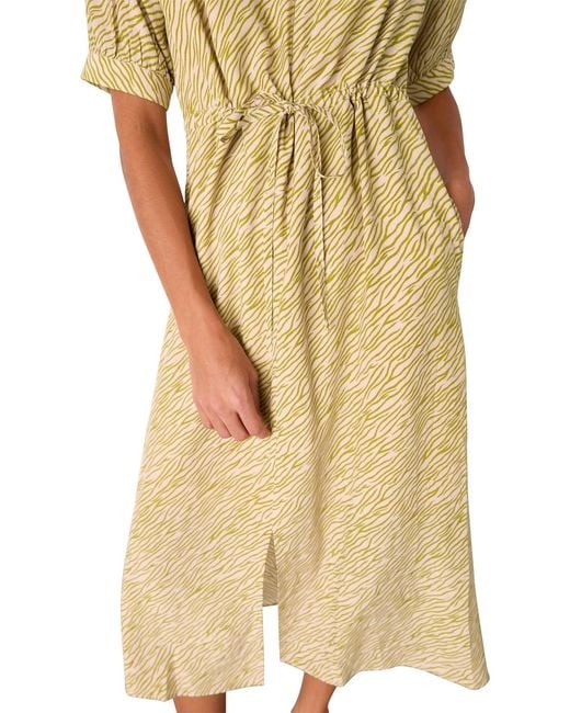 Whistles Metallic Multi Tiger Flame Midi Dress