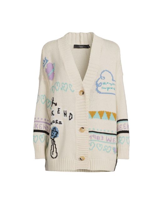 Weekend by Maxmara White Women's Acacia Oversized Cardigan