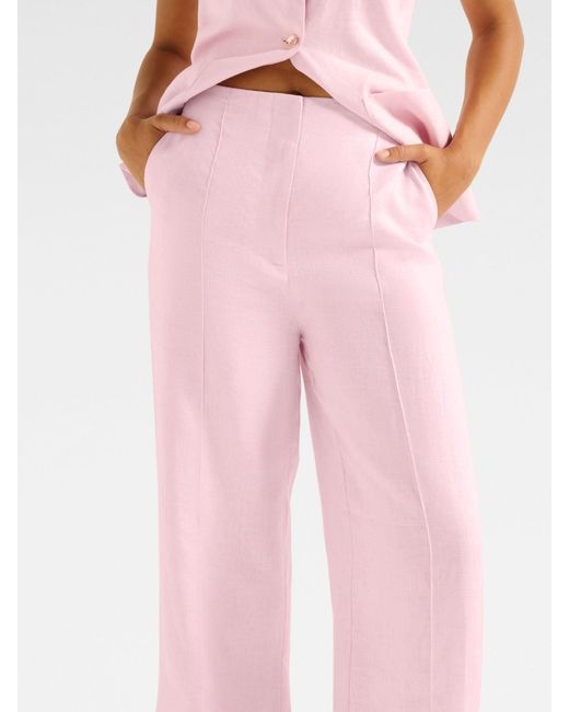 Forever New Pink Cynthia Wide Leg Pants