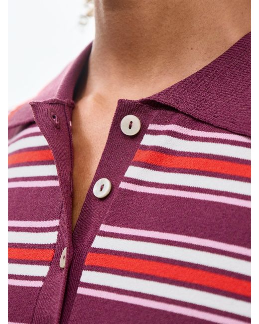 Nobody's Child Red Waisted Polo Knit Top, Viscose