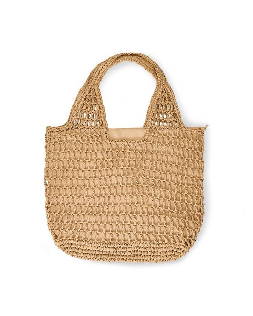 Pieces Natural Pckamille Straw Shopper Tote Bag Neutral