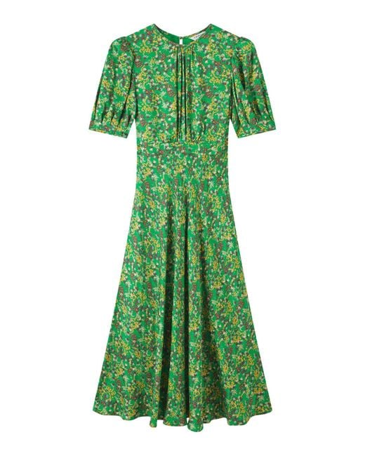 L.K.Bennett Green Jem And Floral Print Midi Dress