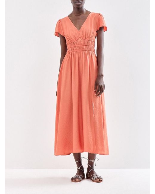 Vero Moda Orange V-Neck Maxi Dress