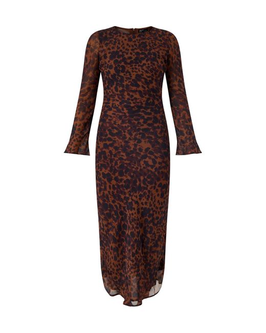 Nobody's Child Red Clarissa Midi Dress Animal Print