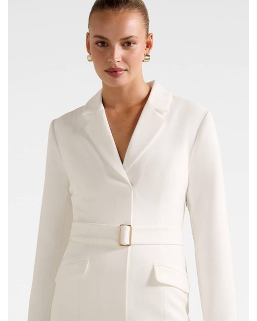 Forever New White Christine Blazer Mini Dress