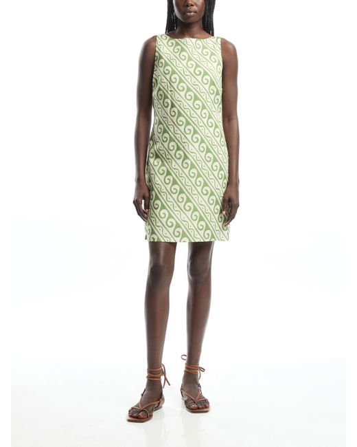 Kitri Green Women's Marina Wave Print Mini Dress