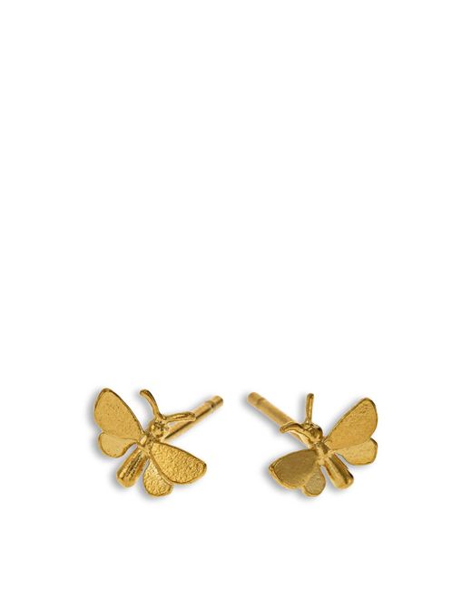 Alex Monroe Metallic Women's Tiny Butterfly Stud Earrings