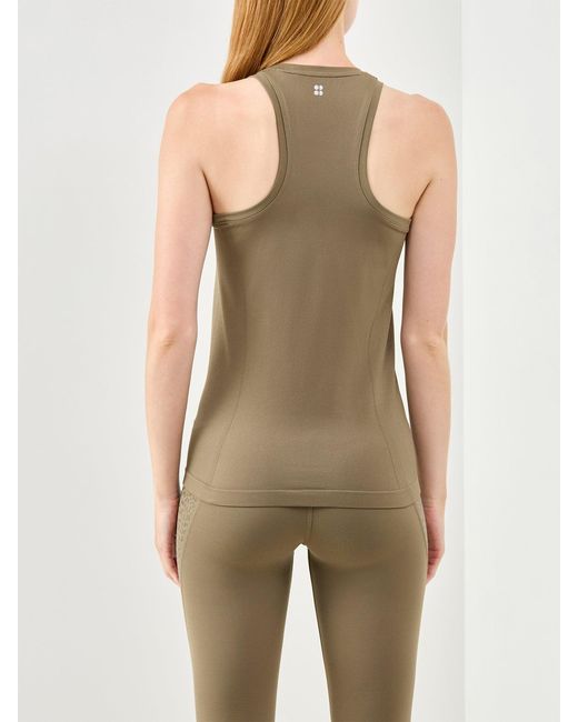 Sweaty Betty Natural Athlete Seamless Workout Tank Top Khaki