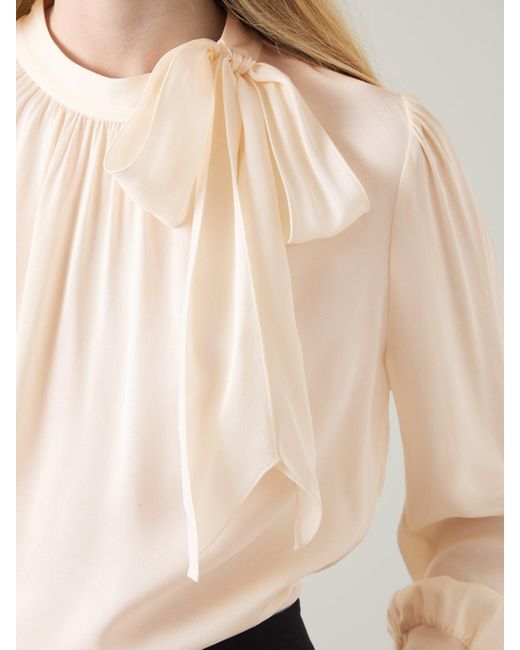 L.K.Bennett White Women's Marcy Ecru Viscose And Rib Trim Blouse