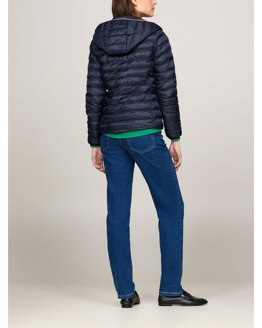 Tommy Hilfiger Blue Down-Filled Hooded Zip-Thru Jacket