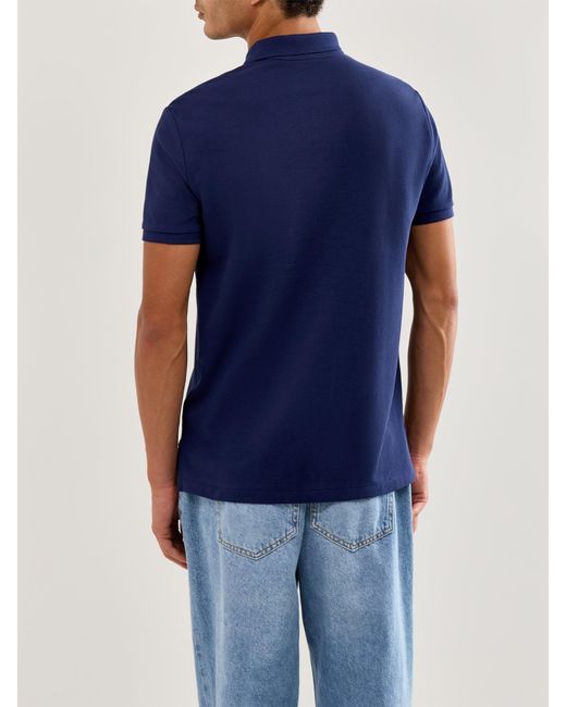 Polo Ralph Lauren Blue Basic Custom Fit Short Sleeve Polo Shirt for men