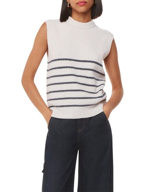 Whistles White Women's Stripe Textured Tank