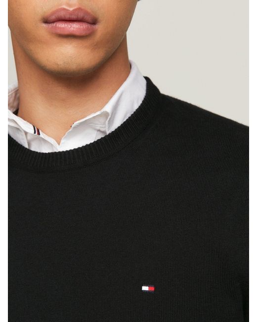 Tommy Hilfiger Black Pima Cashmere Blend Sweater for men