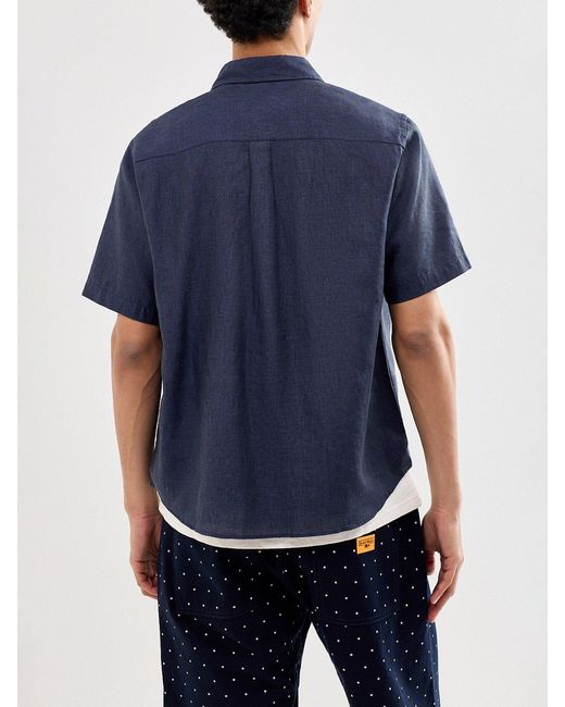 COLORFUL STANDARD Blue Short Sleeve Shirt for men