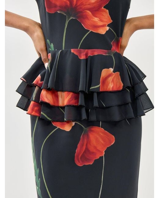 Pretty Lavish Multicolor Rosie Peplum Ruffle Midaxi Dress