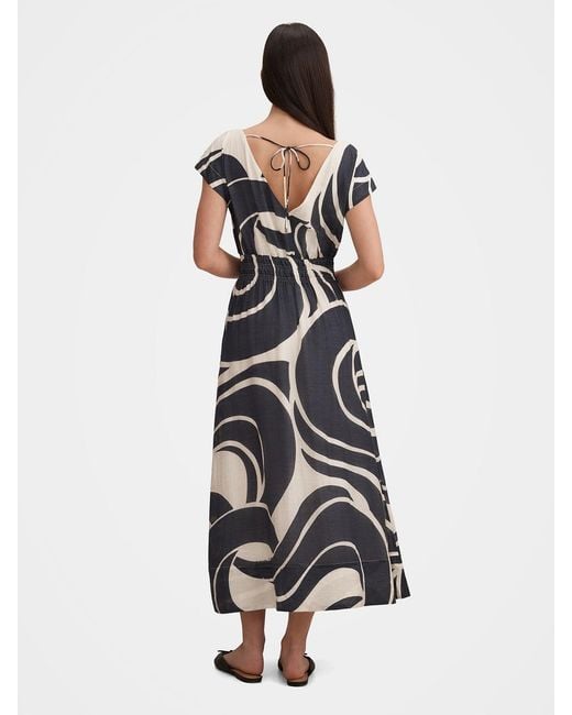 Forever New Blue Callie Elastic Waist Midi Dress