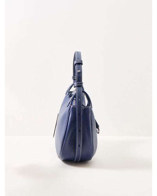 Polo Ralph Lauren Blue Shiny Drum Pebble Logo Bag
