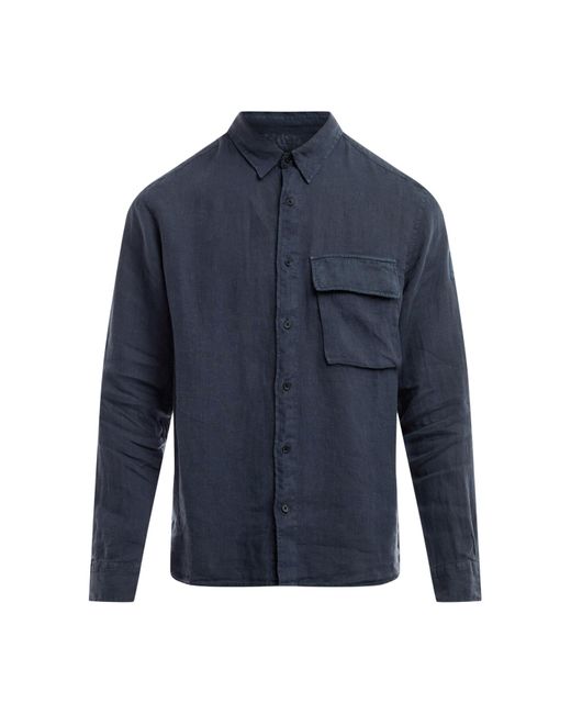Belstaff Blue Men's Scale Linen Shirt for men