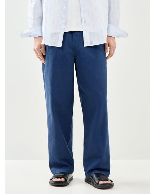 Farah Blue Drawstring Trousers for men