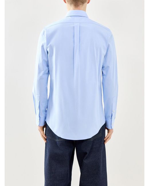Polo Ralph Lauren Blue Custom Fit Poplin Shirt for men