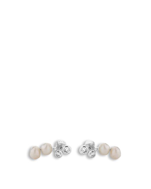 Tutti & Co White Women's Oyster Earrings