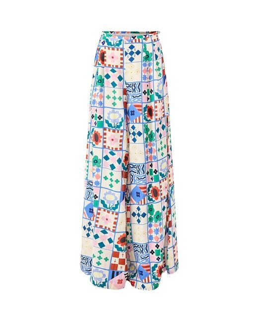 FRNCH White Egeria Printed Trousers