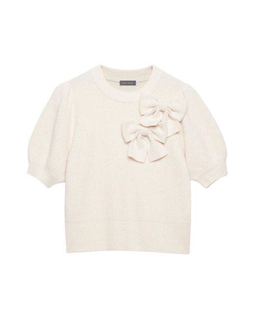 Mint Velvet White Women's Cream Knit Bow Top