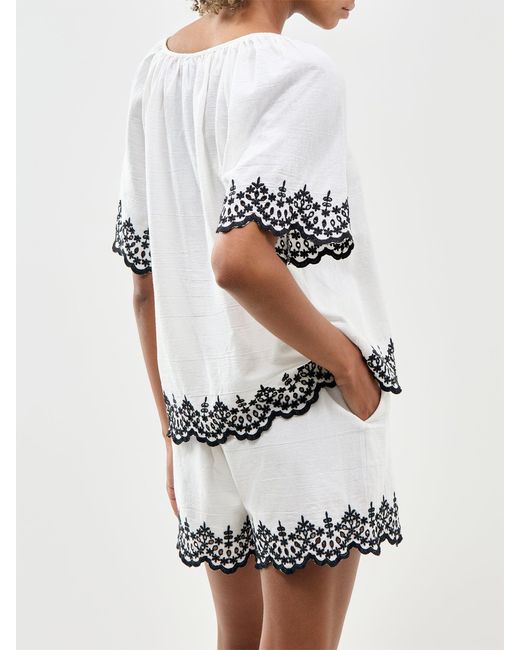 Vero Moda White Viana Short Sleeve V-Neck Blouse