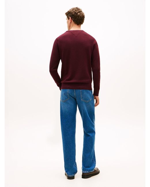 Tommy Hilfiger Red Crew Neck Jumper With for men