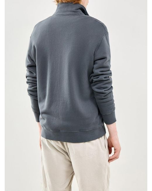 Hartford Blue Half Zip Sweatshirt for men