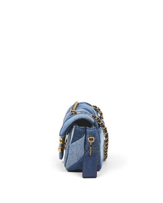 COACH Blue Tabby Shoulder Bag 20 With Patchwork Quilting