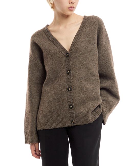 Pretty Lavish Brown Makai Oversized Cardigan