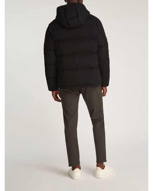Calvin Klein Black Tech Hooded Puffer Jacket for men