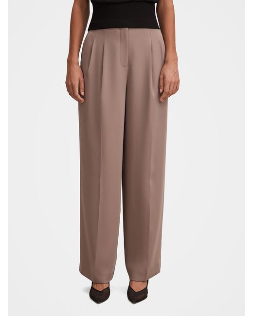 Forever New Brown Julia Pleated Wide Leg Pants
