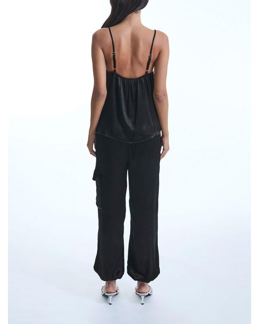 James Lakeland Black Paillette Vest Top