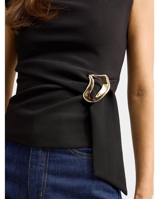 Forever New Black Serena Hardware Detail Blouse