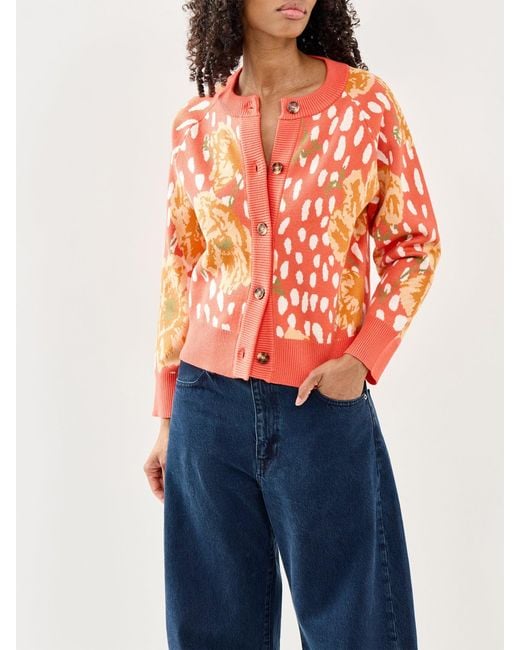 Never Fully Dressed Orange Coral Poppy Cardigan