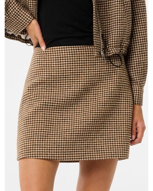 Forever New Natural Kaia Checked Mini Skirt
