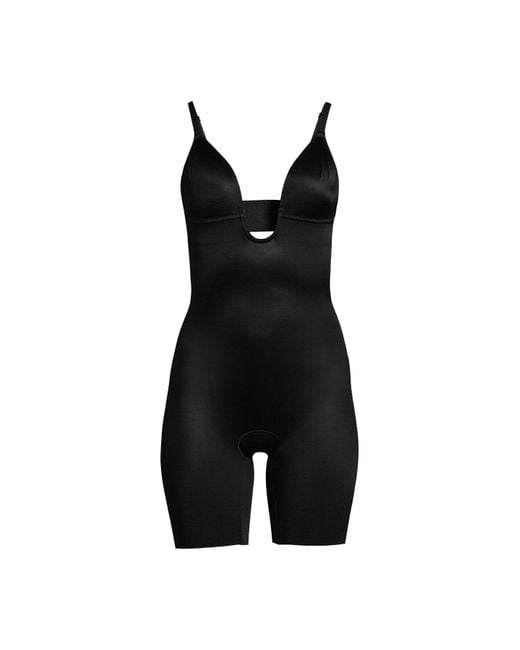 Spanx Black Women's Plunge Low Back Bodysuit