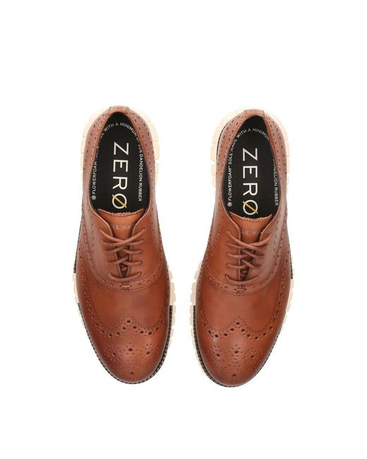 Cole Haan Brown Zerogrand Wingtip Oxfords for men