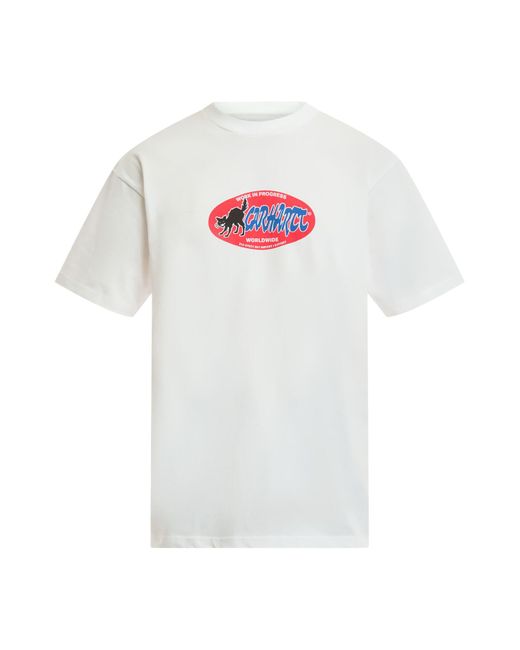 Carhartt White Men's Short Sleeve Cat Sticker T-shirt for men
