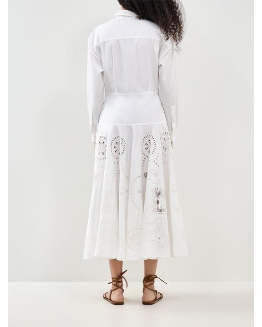 Polo Ralph Lauren White Midi Long Sleeve Shirt Dress