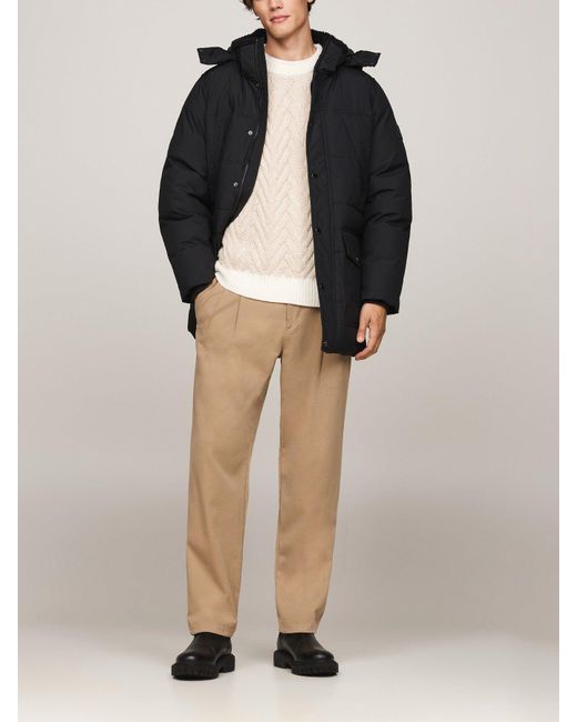 Tommy Hilfiger Black Rockie Thermal Utility Puffer Parka for men