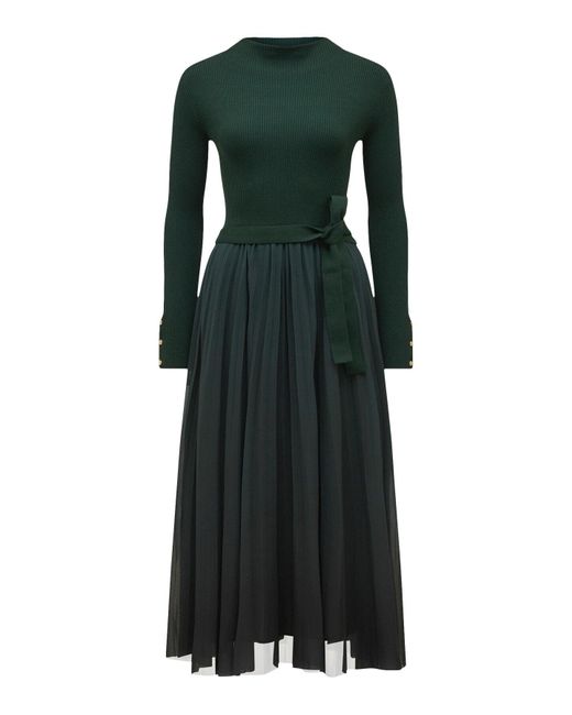 Forever New Green Women's Kaylie Pleated Hem Dress