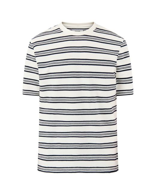 Wax London Multicolor Textured Stripe Organic T-Shirt Multi for men