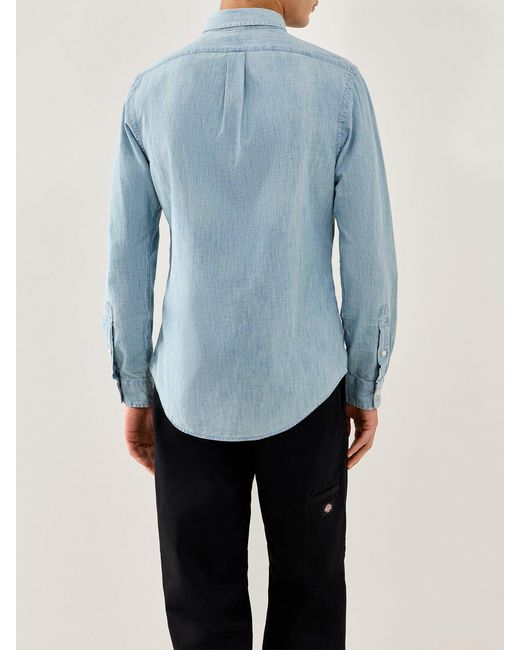 Polo Ralph Lauren Blue Chambray Pp Shirt for men