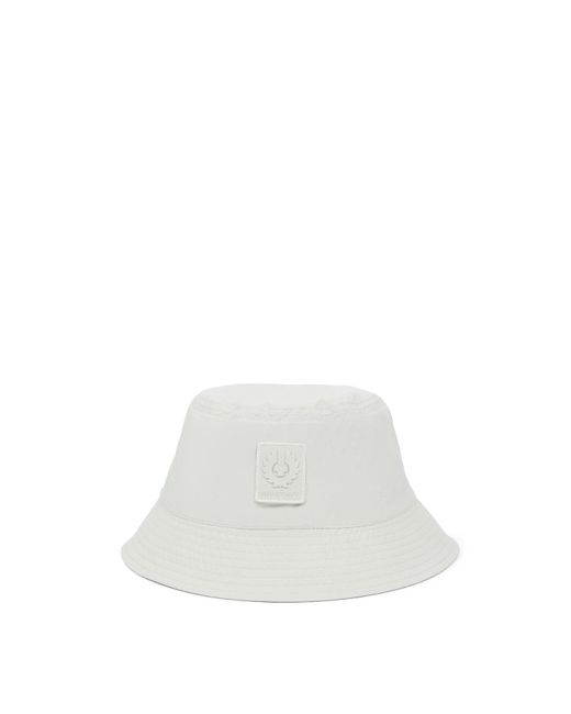 Belstaff White Tech Shell Bucket Hat for men