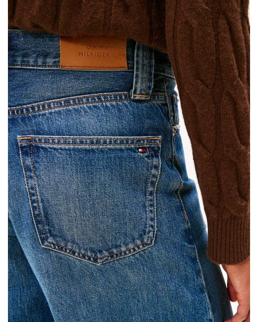 Tommy Hilfiger Blue High Rise Wide Leg Jeans Mid Denim
